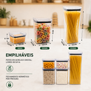 Kit 10 Potes Herméticos para Mantimentos de Acrílico