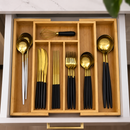 Organizador de Talheres de Bambu Ajustável