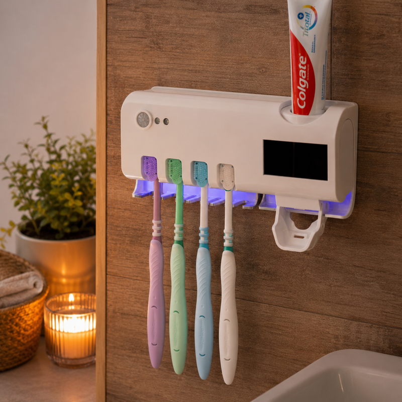 Porta Escovas com Esterilizador UV